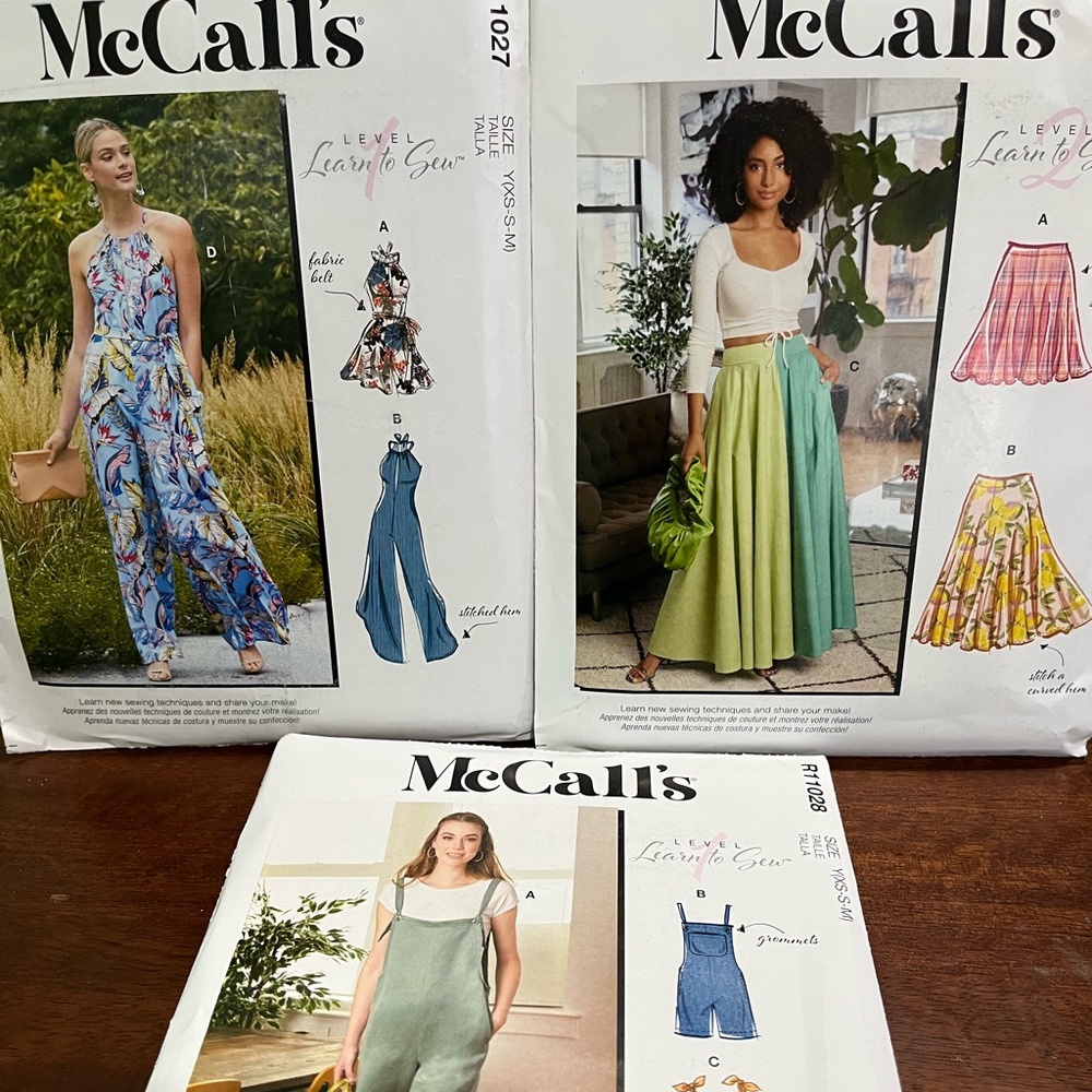 Womens Sewing pattern kits, 3 new ones EX S- M